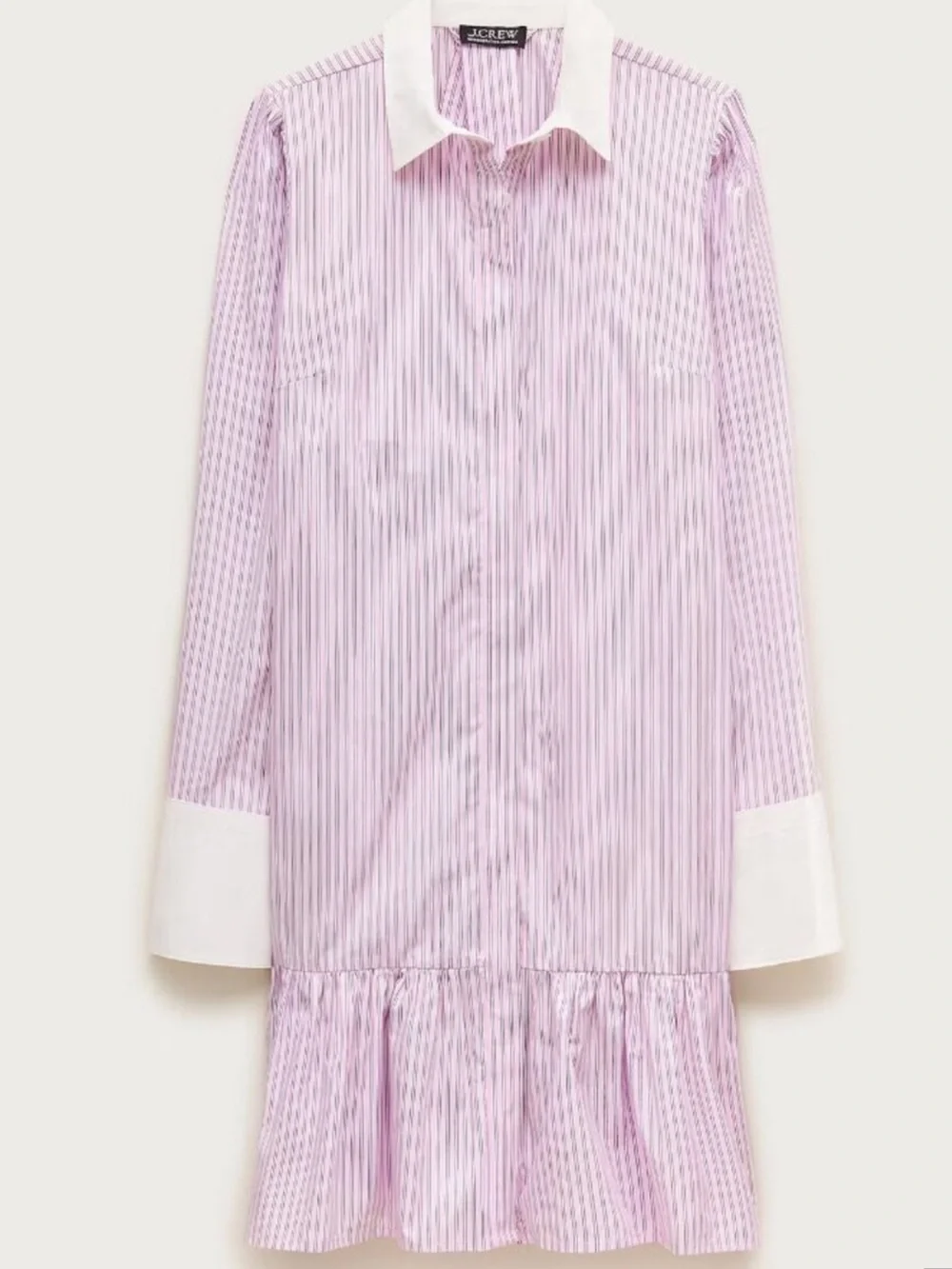 NWT J. Crew Tiered shirt-dress in striped cotton poplin Size 6